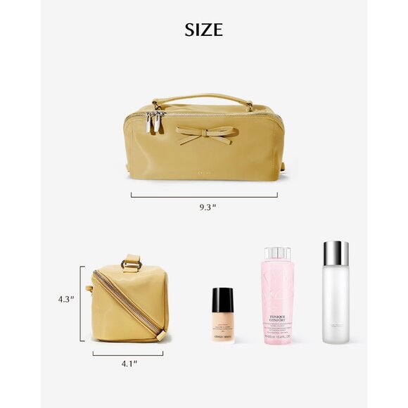 Women MA Yellow Large Capacity Cosmetic Travel Makeup Waterproof Portable Bag - Picture 5 of 7